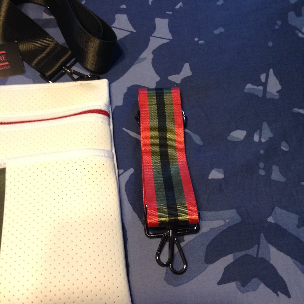 Haute Shore White Crossbody Bag with Red & Green Stripe - Picture 3 of 9